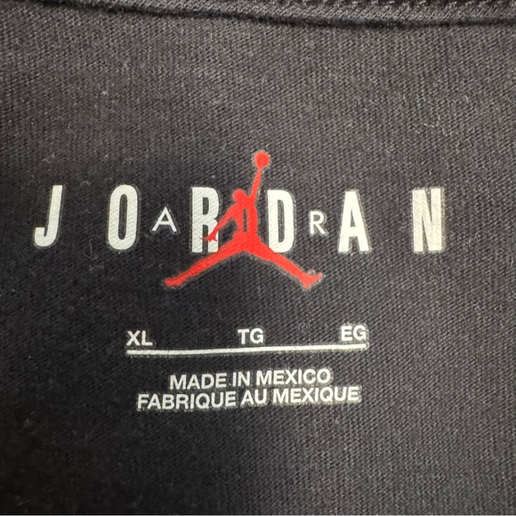 Nike Air Jordan Flight T-Shirt Mens XL Black 'Sorry For Your Loss Tour' Red Rose - Picture 4 of 6